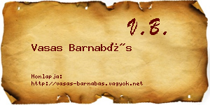 Vasas Barnabás névjegykártya